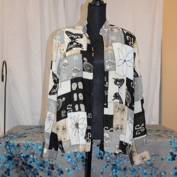 Alfred Dunner Patchwork Print Jacket - Picture 2 of 5